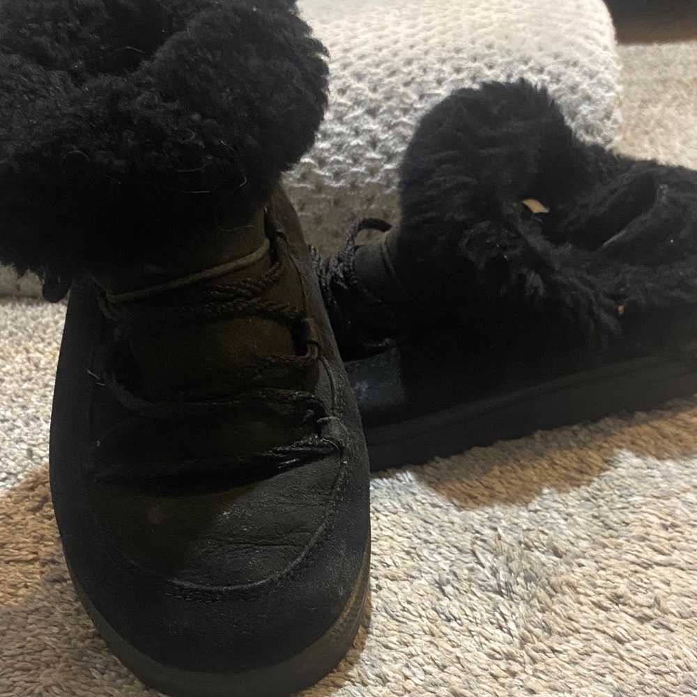 Cozy Black Faux-Fur Lined Winter Boots for Women. Used but gently used.